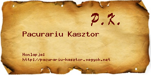 Pacurariu Kasztor névjegykártya